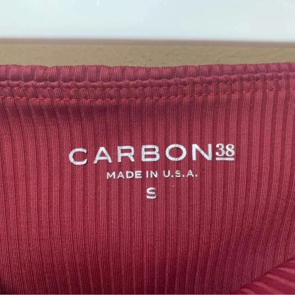 Carbon38 Ribbed 7/8 Legging in Red Size Small - Picture 11 of 12